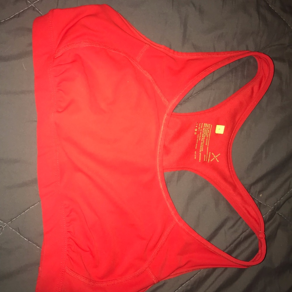Red sports bra